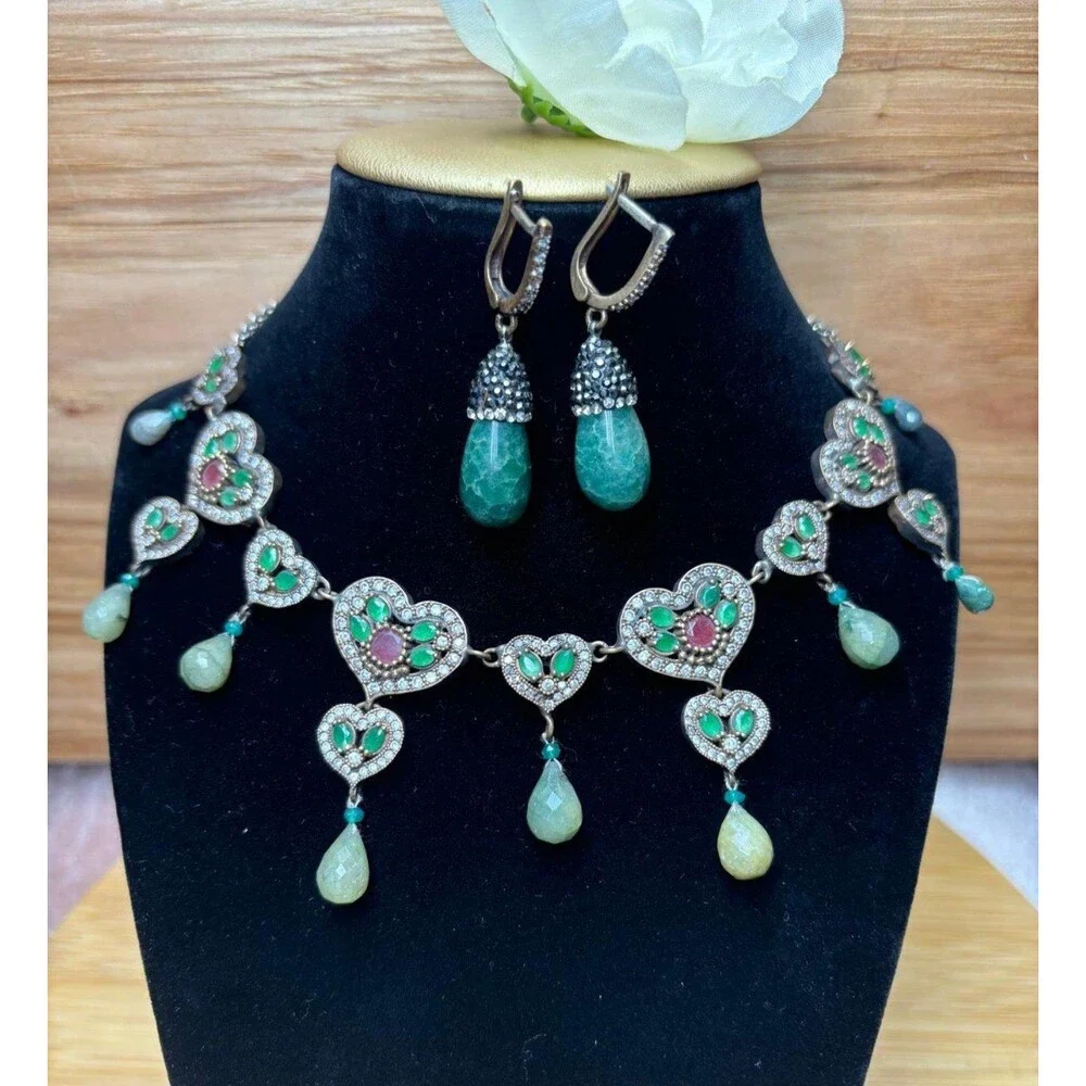 925 Sterling Silver Turkish Vintage Necklace  for Women,NEW,Antique,Handmade - Picture 5 of 5